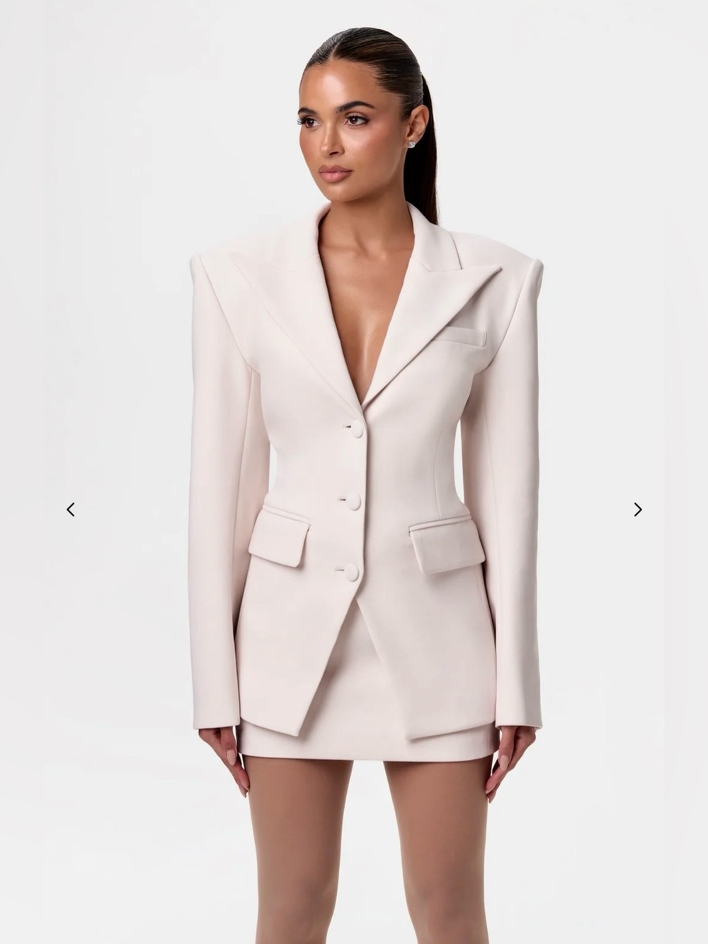 Naked Wardrobe Suiting Mini Skirt Bone